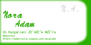 nora adam business card